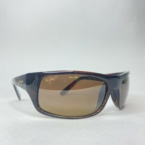 Maui Jim Peahi MJ 202-10 Brown Stripe Sunglasses W/HCL Bronze Polarized 3314c